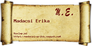 Madacsi Erika névjegykártya